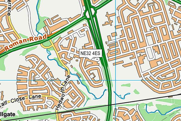 NE32 4ES map - OS VectorMap District (Ordnance Survey)