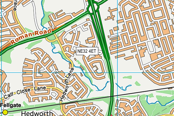 NE32 4ET map - OS VectorMap District (Ordnance Survey)
