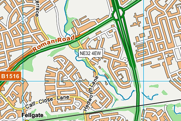NE32 4EW map - OS VectorMap District (Ordnance Survey)