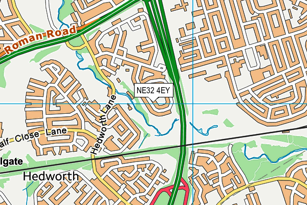 NE32 4EY map - OS VectorMap District (Ordnance Survey)