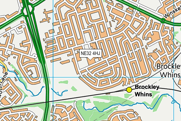 NE32 4HJ map - OS VectorMap District (Ordnance Survey)
