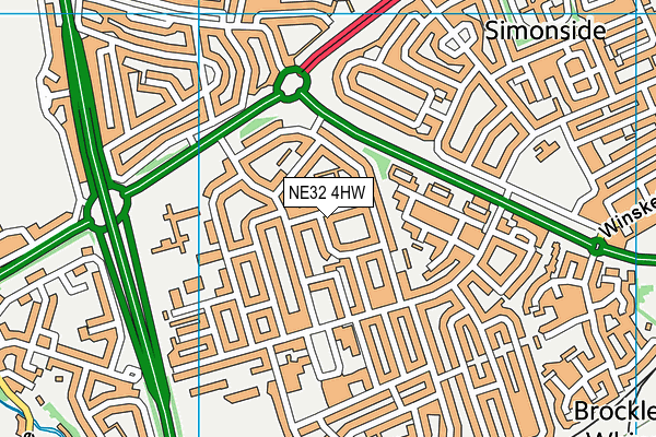 NE32 4HW map - OS VectorMap District (Ordnance Survey)