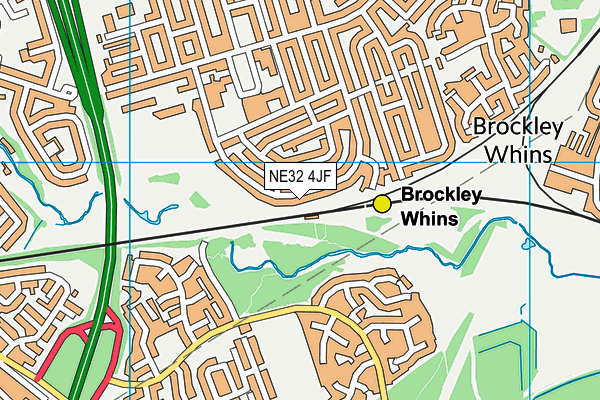 NE32 4JF map - OS VectorMap District (Ordnance Survey)