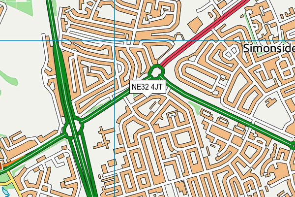 NE32 4JT map - OS VectorMap District (Ordnance Survey)