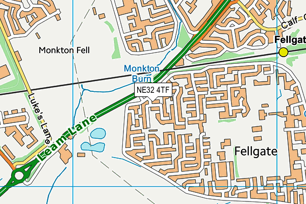 NE32 4TF map - OS VectorMap District (Ordnance Survey)