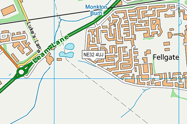 NE32 4UJ map - OS VectorMap District (Ordnance Survey)