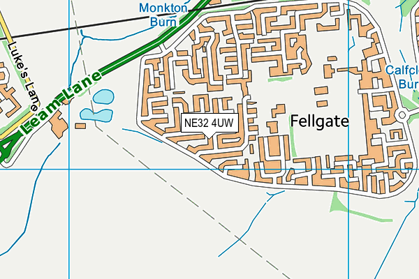 NE32 4UW map - OS VectorMap District (Ordnance Survey)