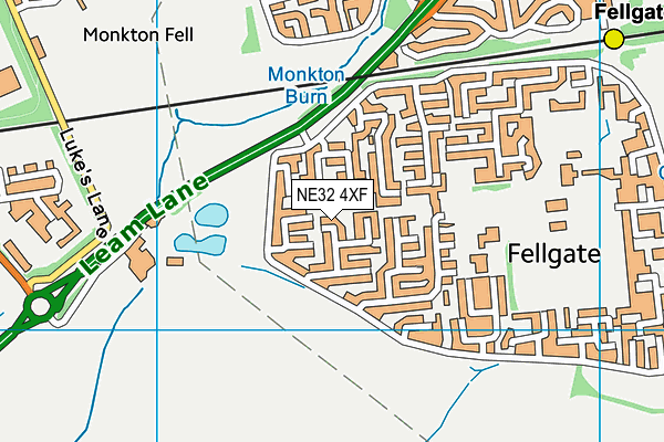 NE32 4XF map - OS VectorMap District (Ordnance Survey)