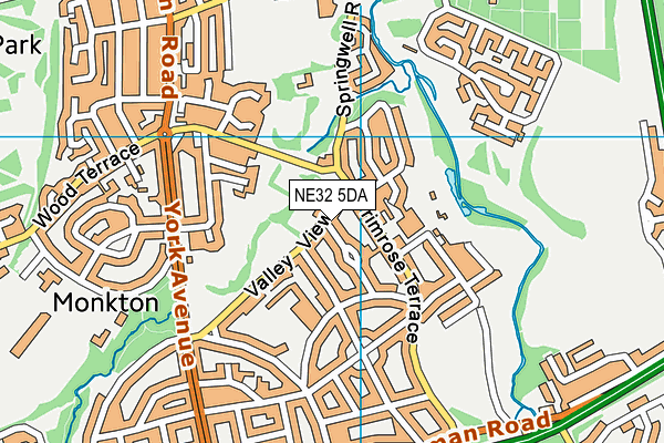 NE32 5DA map - OS VectorMap District (Ordnance Survey)