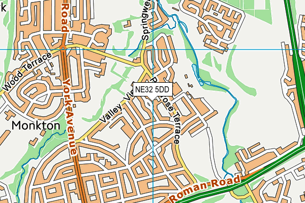 NE32 5DD map - OS VectorMap District (Ordnance Survey)