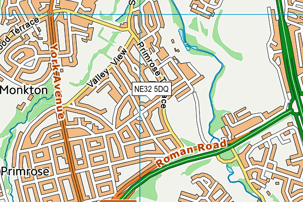 NE32 5DQ map - OS VectorMap District (Ordnance Survey)