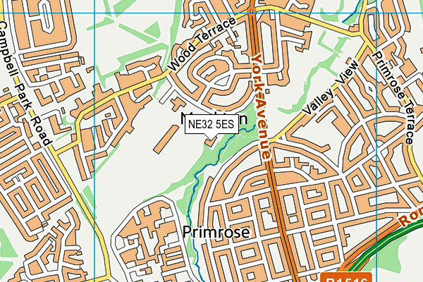 NE32 5ES map - OS VectorMap District (Ordnance Survey)