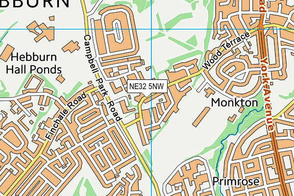 NE32 5NW map - OS VectorMap District (Ordnance Survey)