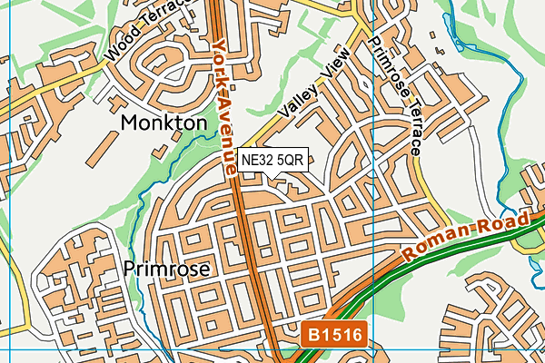 NE32 5QR map - OS VectorMap District (Ordnance Survey)