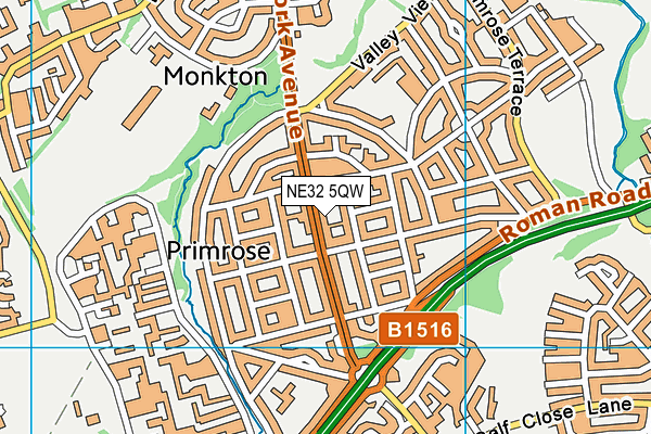 NE32 5QW map - OS VectorMap District (Ordnance Survey)