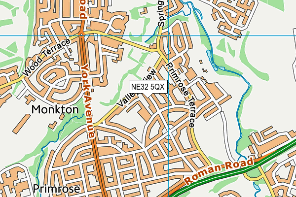NE32 5QX map - OS VectorMap District (Ordnance Survey)
