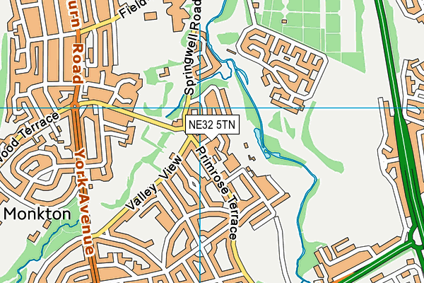 NE32 5TN map - OS VectorMap District (Ordnance Survey)