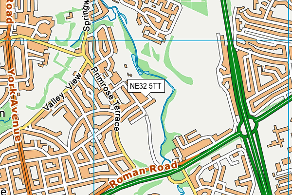 NE32 5TT map - OS VectorMap District (Ordnance Survey)