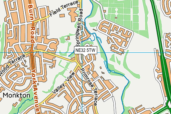 NE32 5TW map - OS VectorMap District (Ordnance Survey)