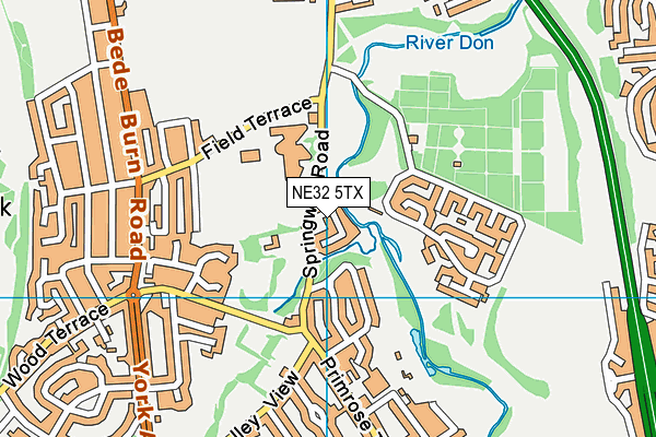 NE32 5TX map - OS VectorMap District (Ordnance Survey)
