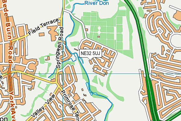 NE32 5UJ map - OS VectorMap District (Ordnance Survey)