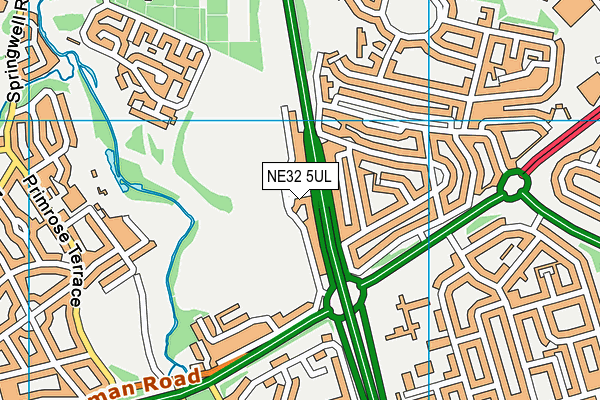 NE32 5UL map - OS VectorMap District (Ordnance Survey)