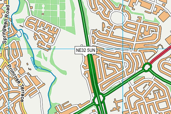 NE32 5UN map - OS VectorMap District (Ordnance Survey)