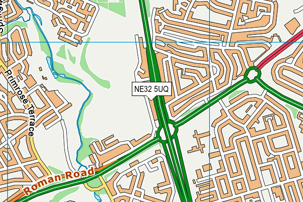 NE32 5UQ map - OS VectorMap District (Ordnance Survey)