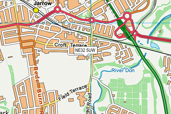 Jarrow Cross CofE Primary School map (NE32 5UW) - OS VectorMap District (Ordnance Survey)