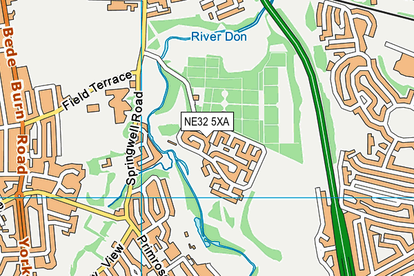 NE32 5XA map - OS VectorMap District (Ordnance Survey)