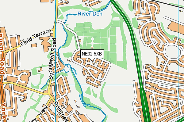 NE32 5XB map - OS VectorMap District (Ordnance Survey)