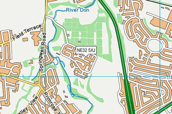 NE32 5XJ map - OS VectorMap District (Ordnance Survey)
