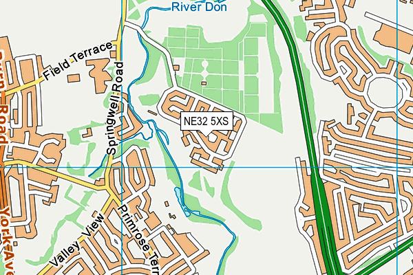 NE32 5XS map - OS VectorMap District (Ordnance Survey)