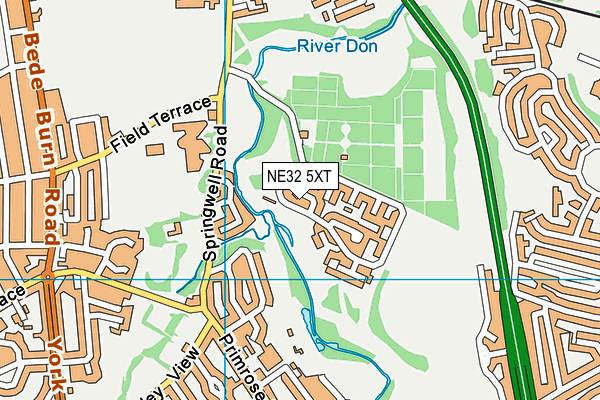 NE32 5XT map - OS VectorMap District (Ordnance Survey)