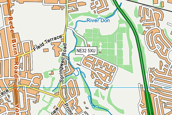 NE32 5XU map - OS VectorMap District (Ordnance Survey)