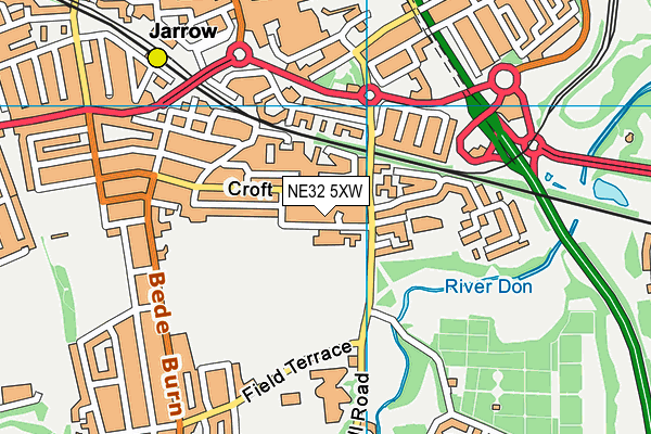 NE32 5XW map - OS VectorMap District (Ordnance Survey)