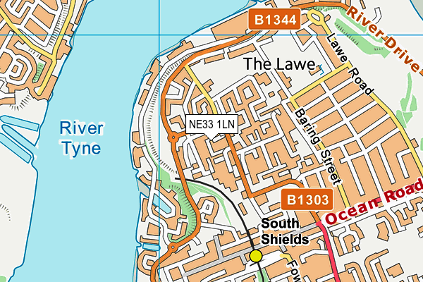 NE33 1LN map - OS VectorMap District (Ordnance Survey)