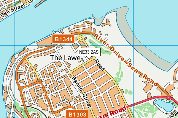 NE33 2AS map - OS VectorMap District (Ordnance Survey)