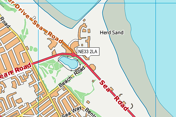 NE33 2LA map - OS VectorMap District (Ordnance Survey)