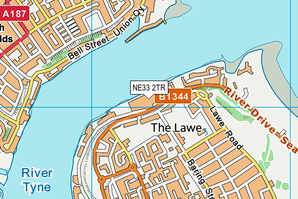 NE33 2TR map - OS VectorMap District (Ordnance Survey)