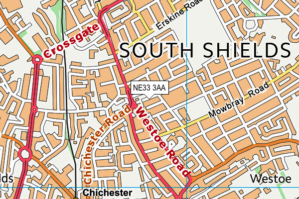 NE33 3AA map - OS VectorMap District (Ordnance Survey)