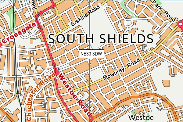 NE33 3DW map - OS VectorMap District (Ordnance Survey)