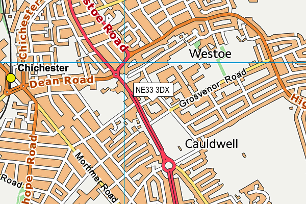 NE33 3DX map - OS VectorMap District (Ordnance Survey)