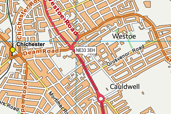 NE33 3EH map - OS VectorMap District (Ordnance Survey)