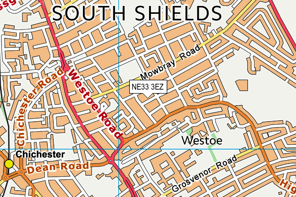 NE33 3EZ map - OS VectorMap District (Ordnance Survey)