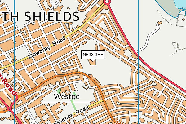 South Shields Indoor Bowls Centre map (NE33 3HE) - OS VectorMap District (Ordnance Survey)