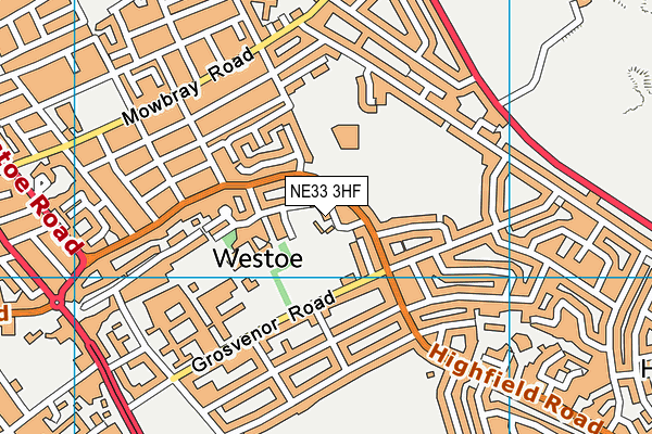 NE33 3HF map - OS VectorMap District (Ordnance Survey)