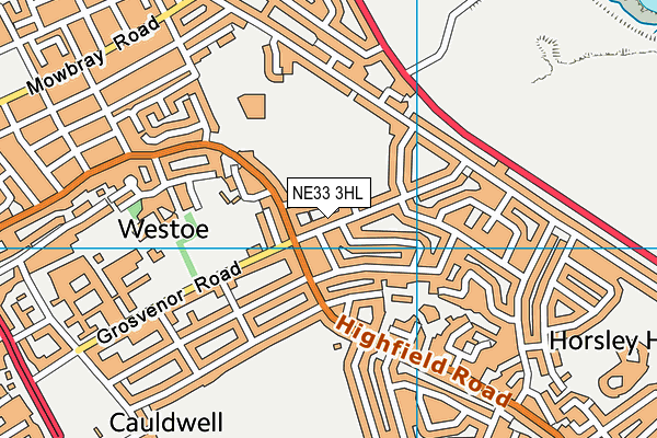 NE33 3HL map - OS VectorMap District (Ordnance Survey)