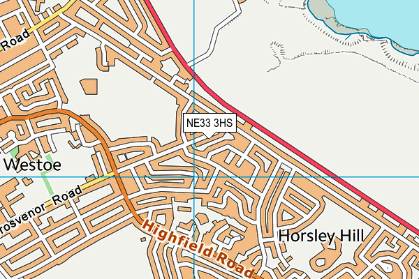 NE33 3HS map - OS VectorMap District (Ordnance Survey)