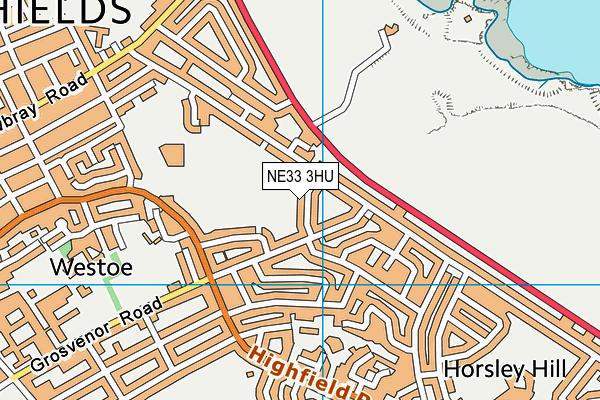 NE33 3HU map - OS VectorMap District (Ordnance Survey)